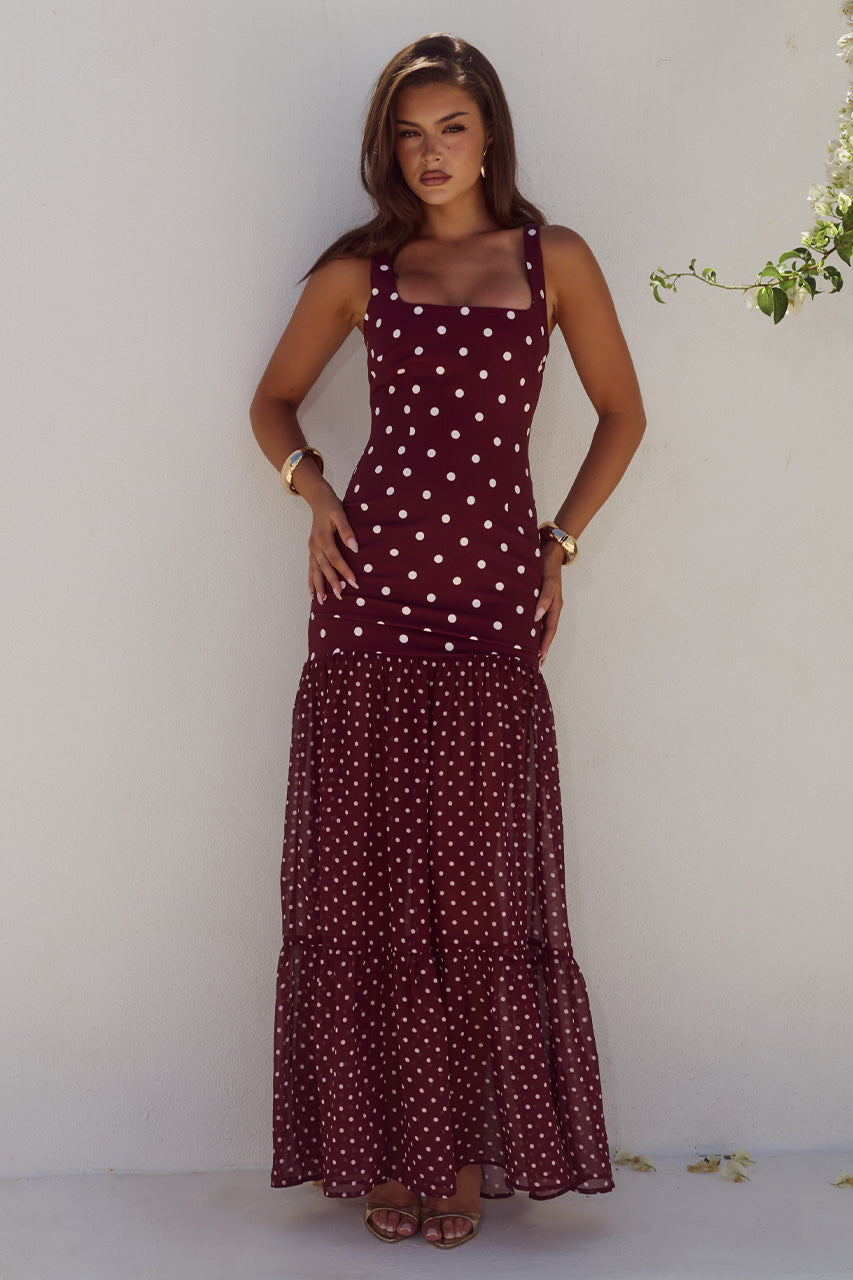 TILLIE SHEER BOTTOM MAXI DRESS