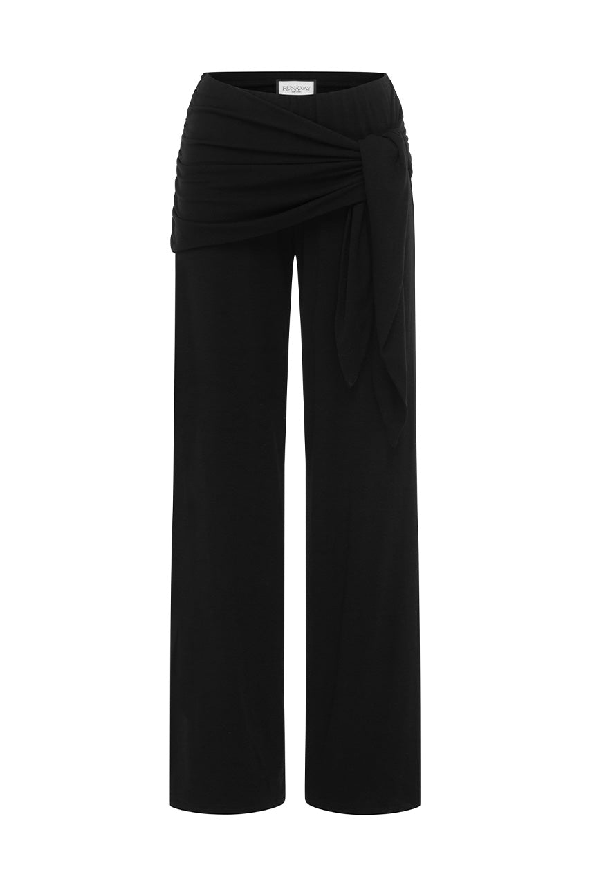 TOLANI SIDE TIE PANTS - BLACK