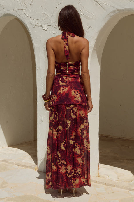 VALLETTA DEEP-V HALTER TOP - ELIANA RED