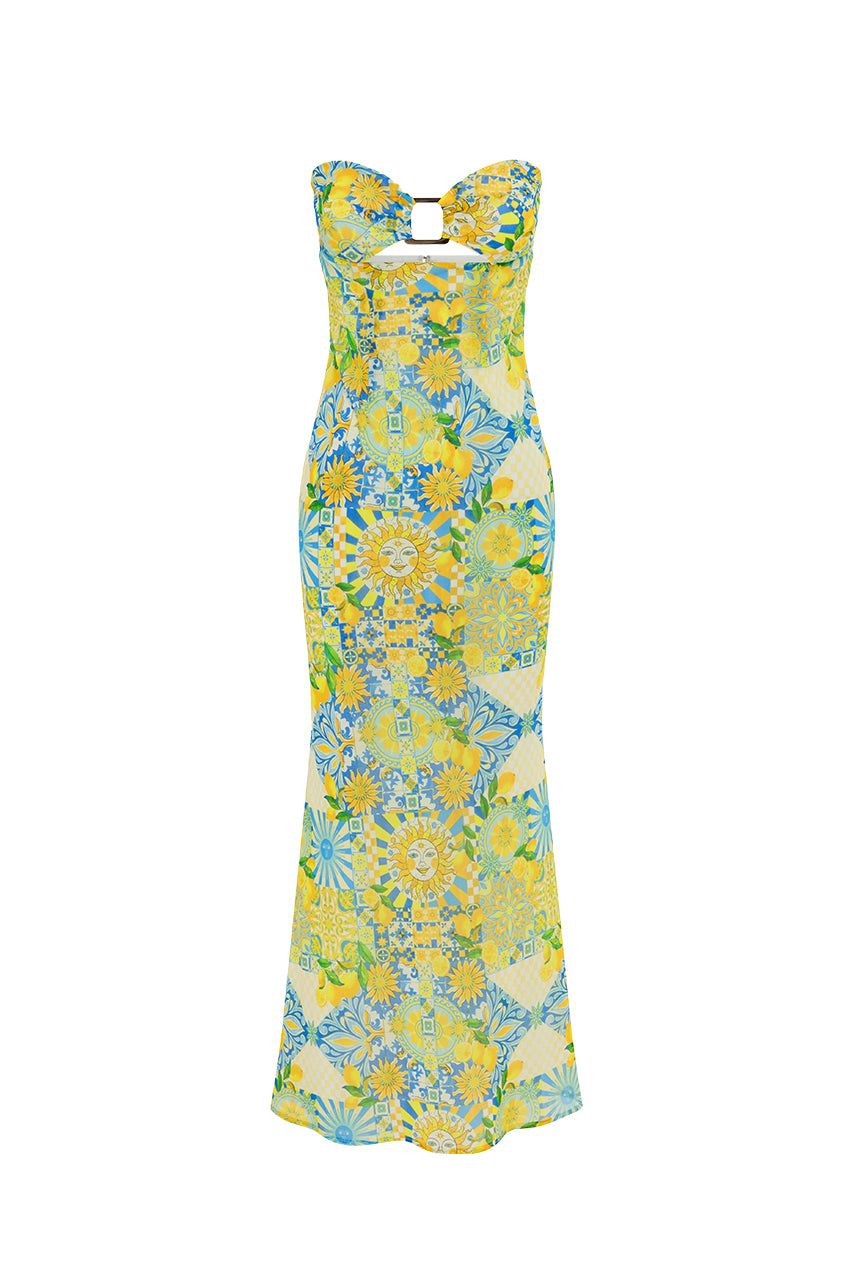 VELZY STRAPLESS DRESS - ANACAPRI LEMON - VELZY-STRAPLESS-DRESS-_1