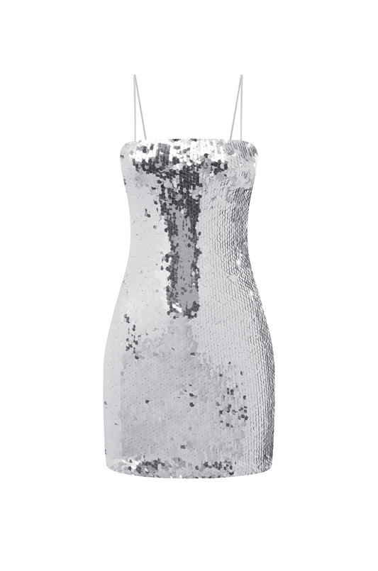 VESINA MINI DRESS - SILVER - VESINA-MINI-DRESS