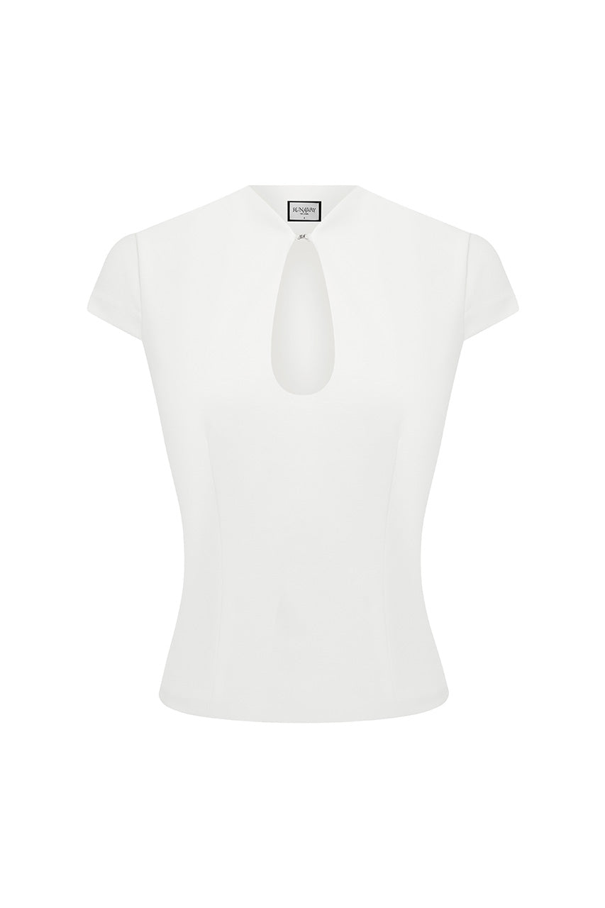 VIENO KEYHOLE FITTED TOP - WHITE | Runaway The Label Australia