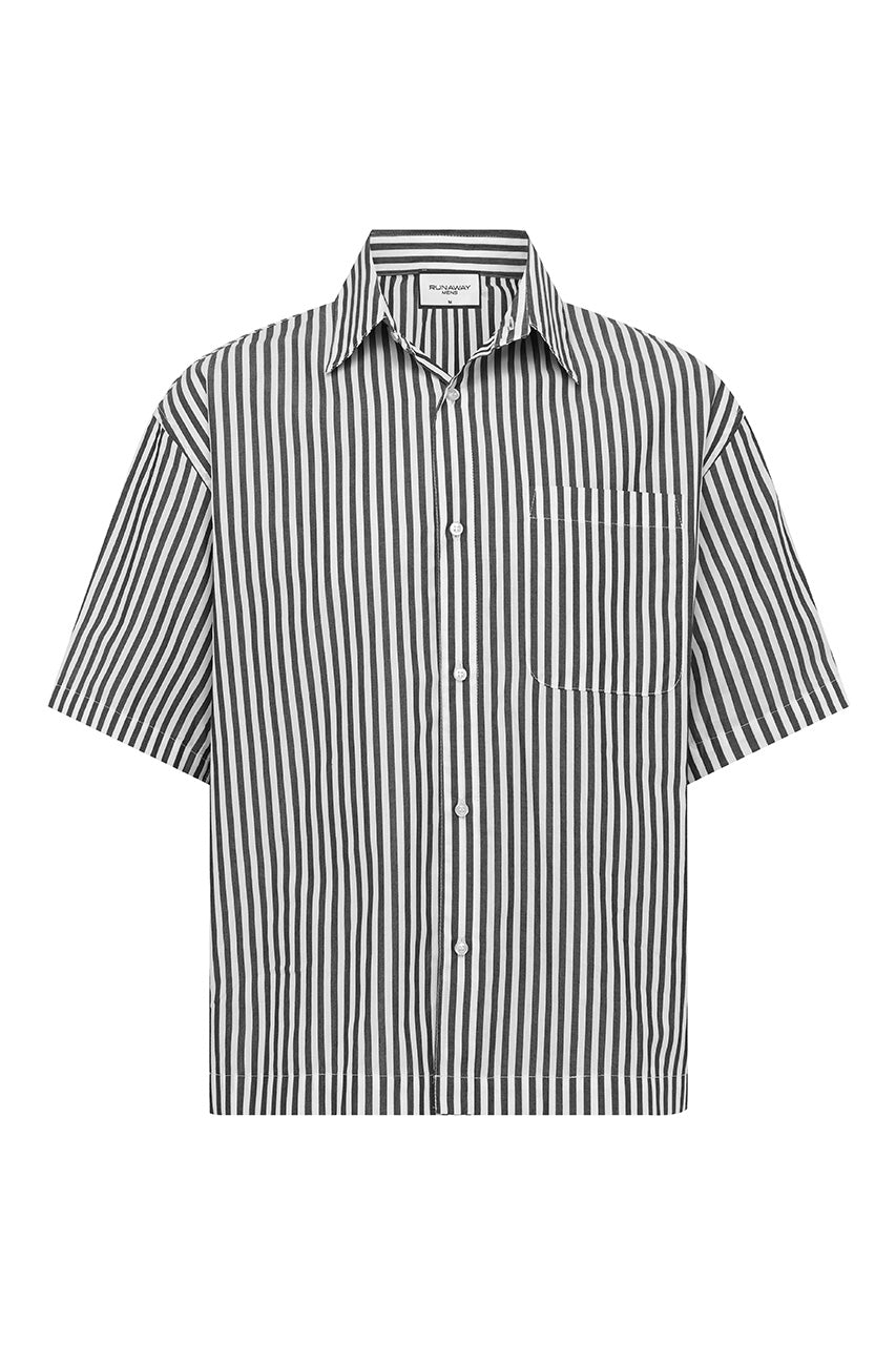 VINCENZO SHIRT - BLACK/WHITE STRIPE