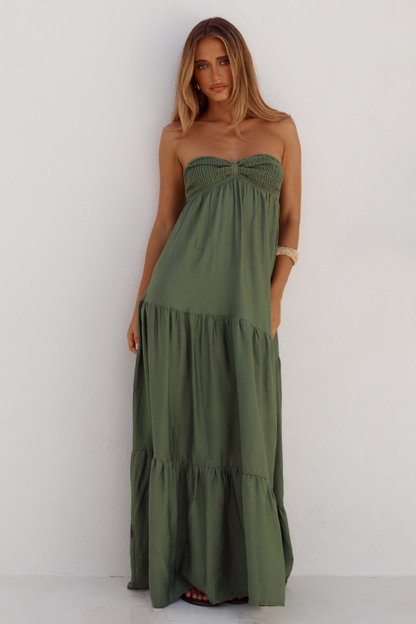 VITTORIA STRAPLESS MAXI DRESS - FERN