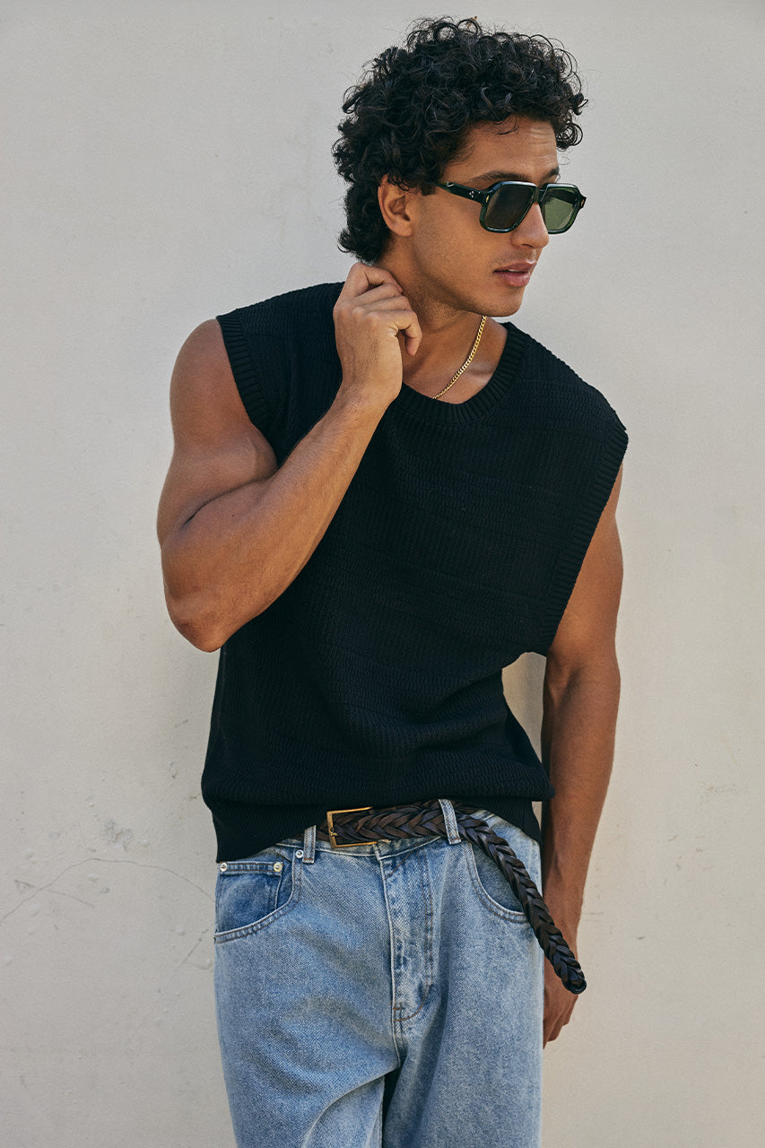 XANTI KNIT TANK - BLACK