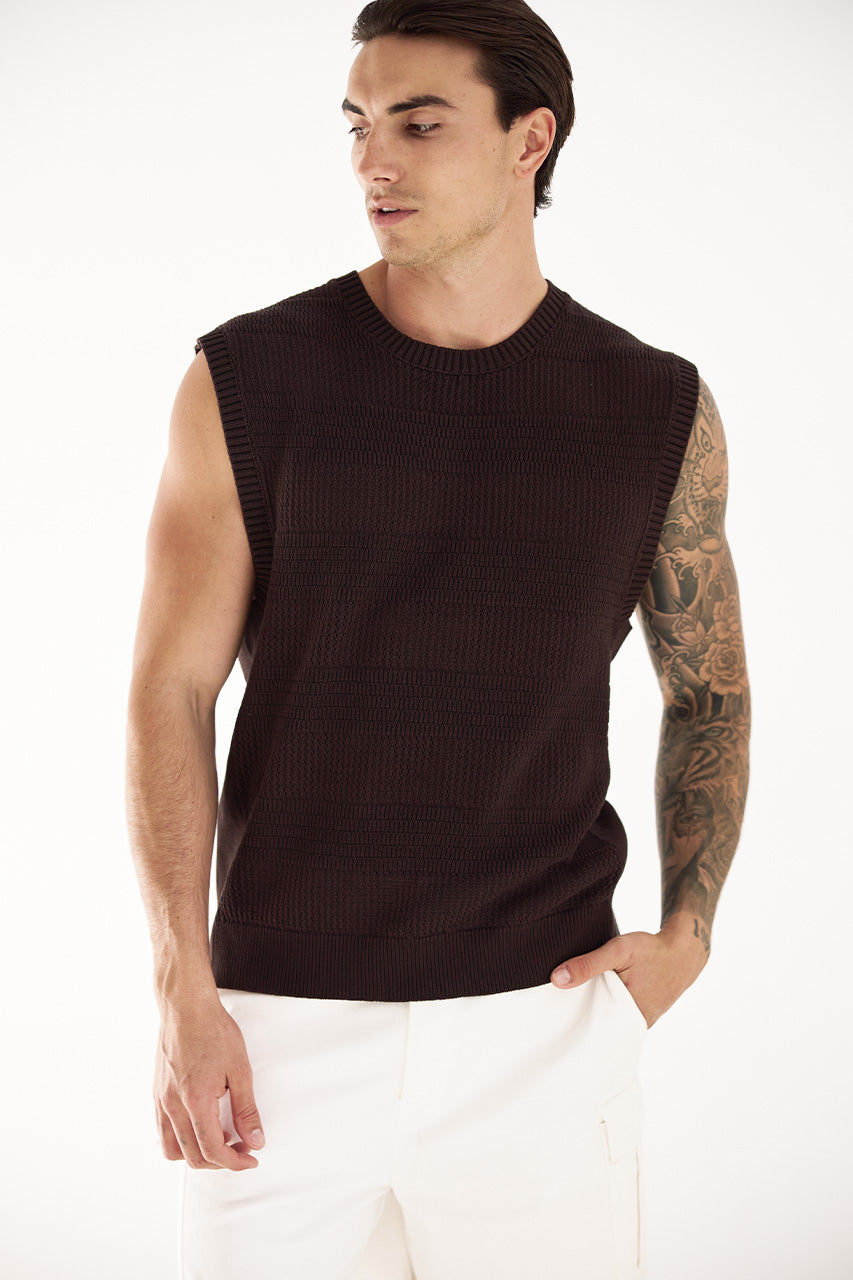 XANTI KNIT TANK - CHOCOLATE