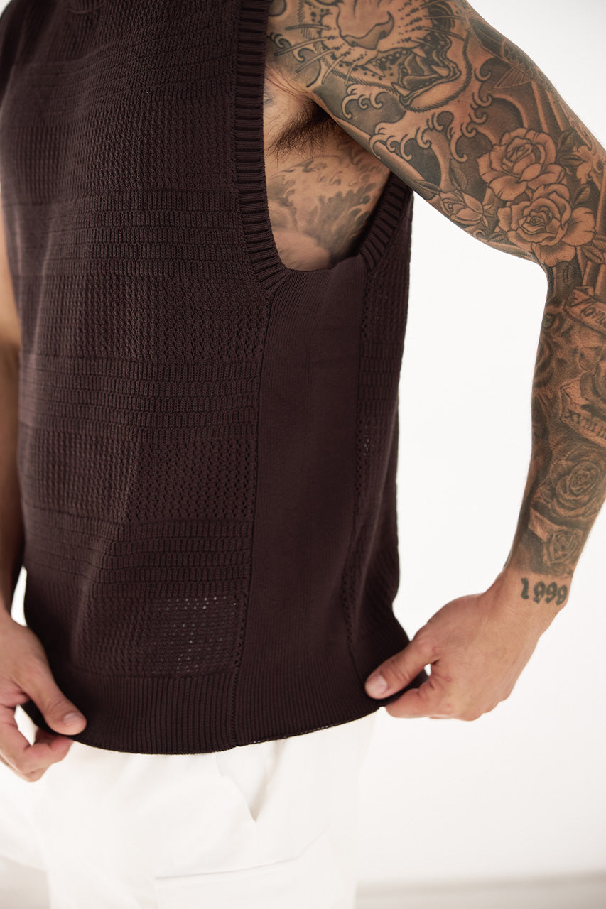 XANTI KNIT TANK - CHOCOLATE