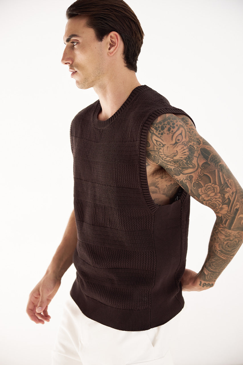XANTI KNIT TANK - CHOCOLATE