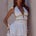 XYLIA HALTER LOW PLUNGE MINI DRESS - WHITE