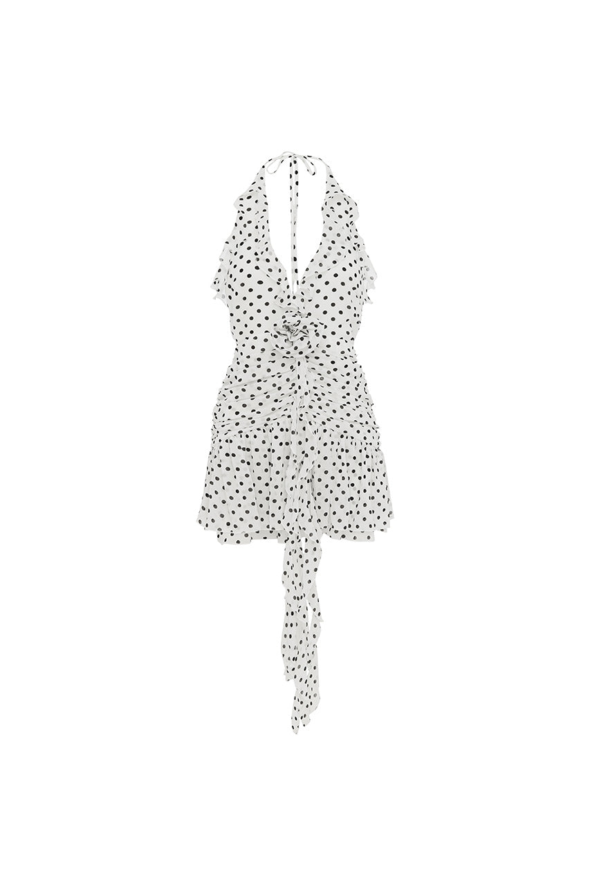 ZELIE MINI DRESS - WHITE POLKA - ZELIEMINIDRESS_5