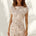 ZOFIA BOAT NECK KNIT MINI DRESS - SAND/WHITE