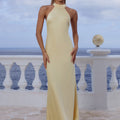 ARABELLE HIGH NECK MAXI DRESS - BUTTERMILK