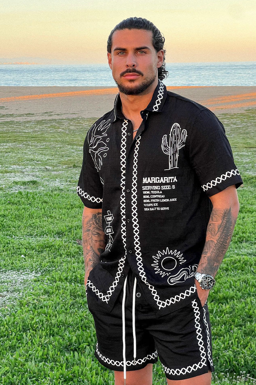 DIEGO DRAWSTRING SHORTS -  BLACK