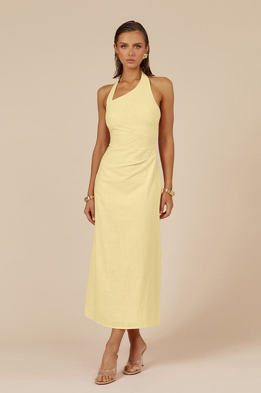 SAPHIRA LONG MIDI DRESS - LEMON XXL - lemon-2