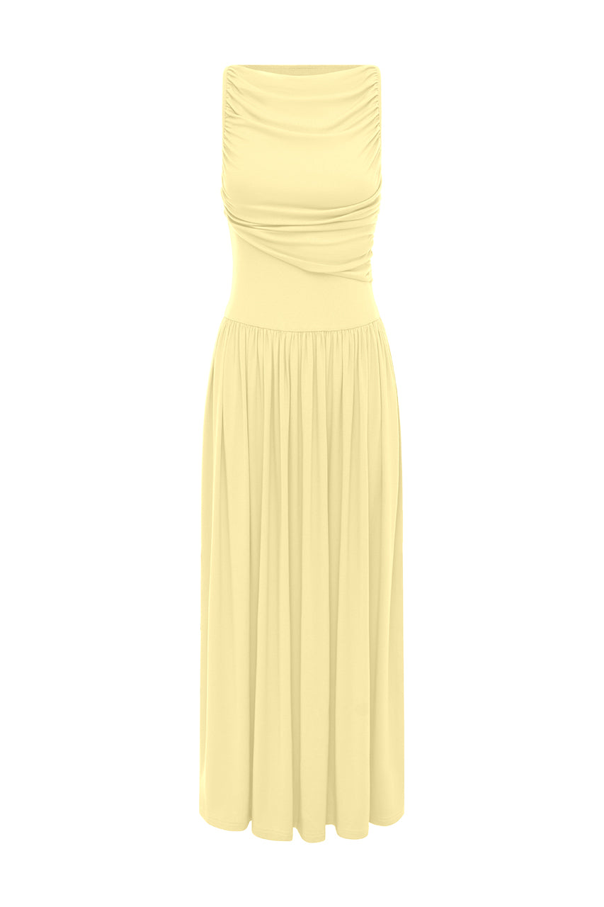 NALLA MAXI DRESS - LEMON - lemon-ghost