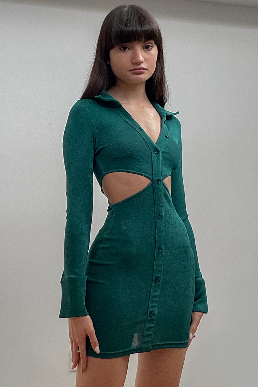 Tyra Mini Dress - Emerald - tyraminigreen2